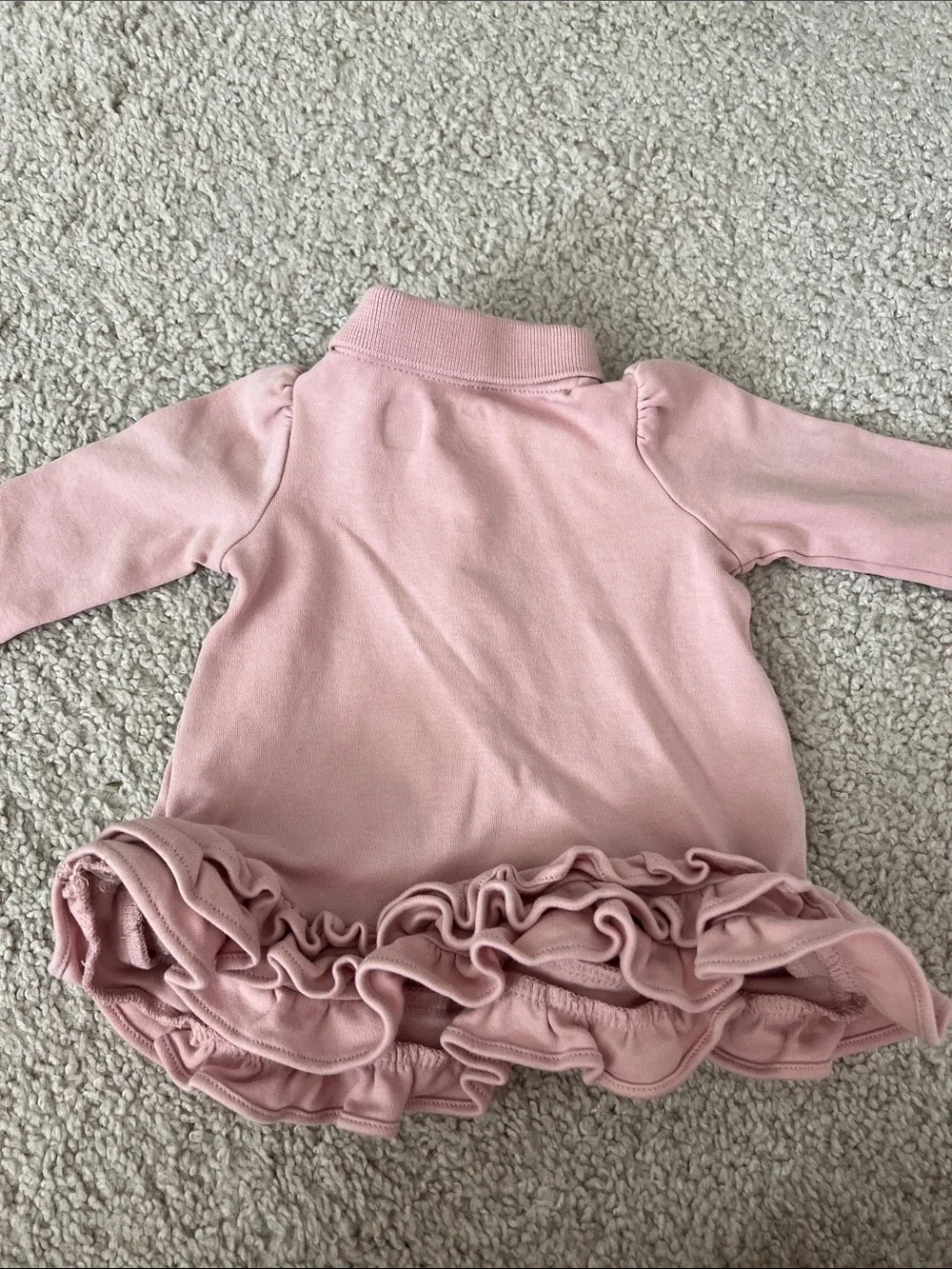 Ralph Lauren Baby Pink Polo Dress with Ruffle Hem and Bloomer